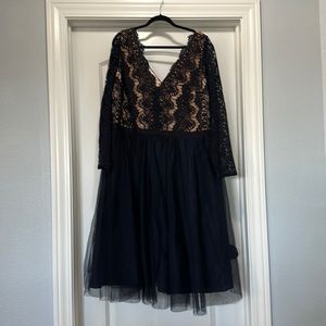 City Chic Navy Lace and Tulle Cocktail Dress. Size 22.